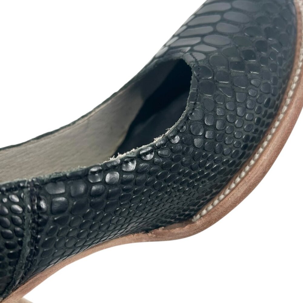 Freebird by Steven Randi Black Snake Embossed Heeled Shoes - Picture 11 of 11
